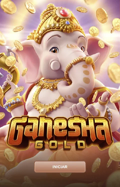 Tela inicial de Ganesha Gold com a opção INICIAR.