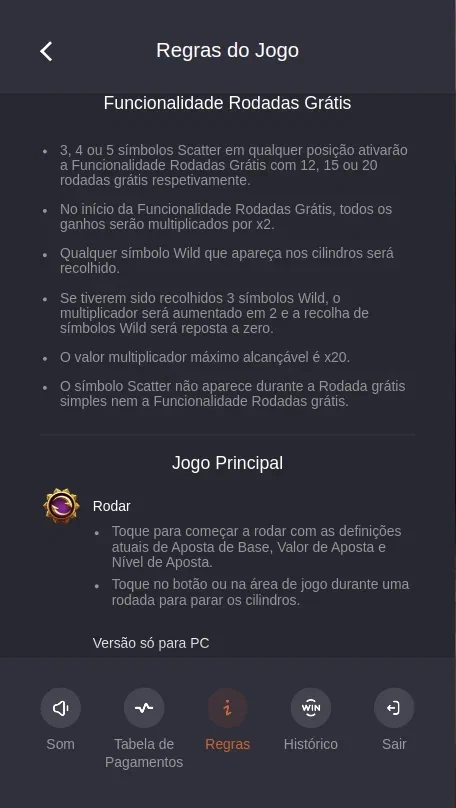 Regras das Rodadas Grátis de Ganesha Gold, com Scatter e progressão do multiplicador.