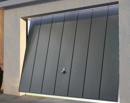Porte de garage basculante D114 métallique sans rail blanc RAL9016
